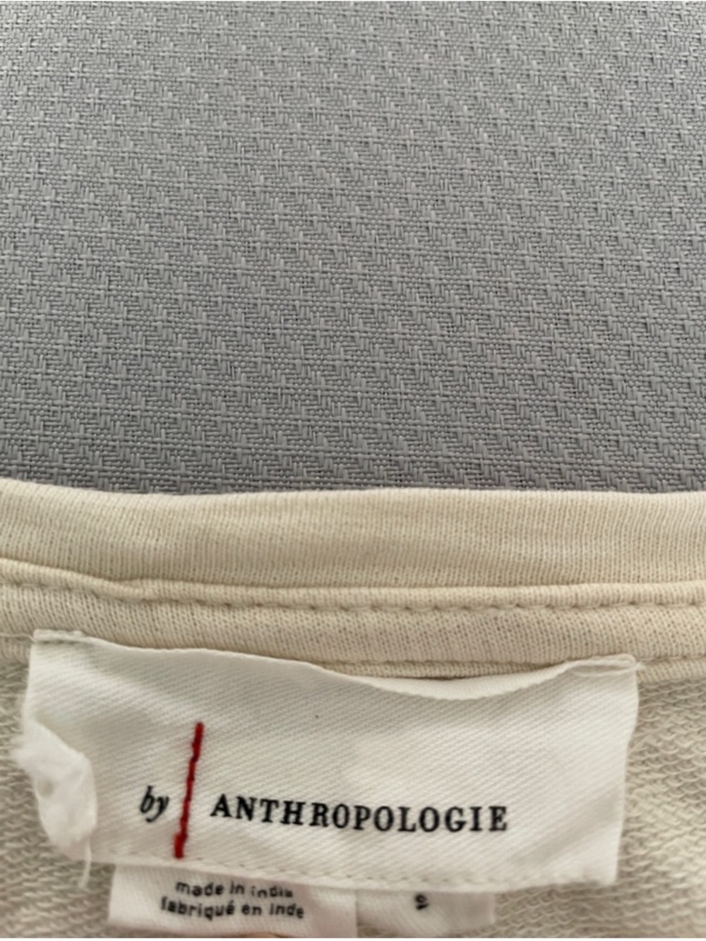 Anthropologie Cream Pullover Sweatshirt Pink/ Green Floral Embroidery Small - Picture 2 of 8
